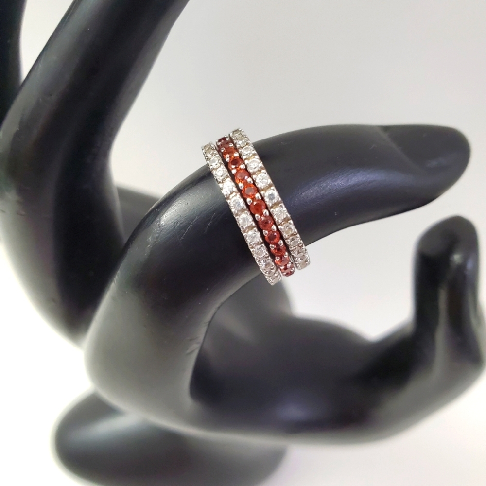 Sterling Silver 925 Sapphire Ring Set